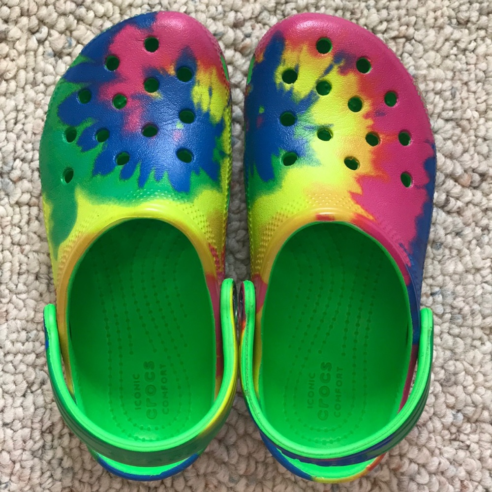 Tie dye Crocs